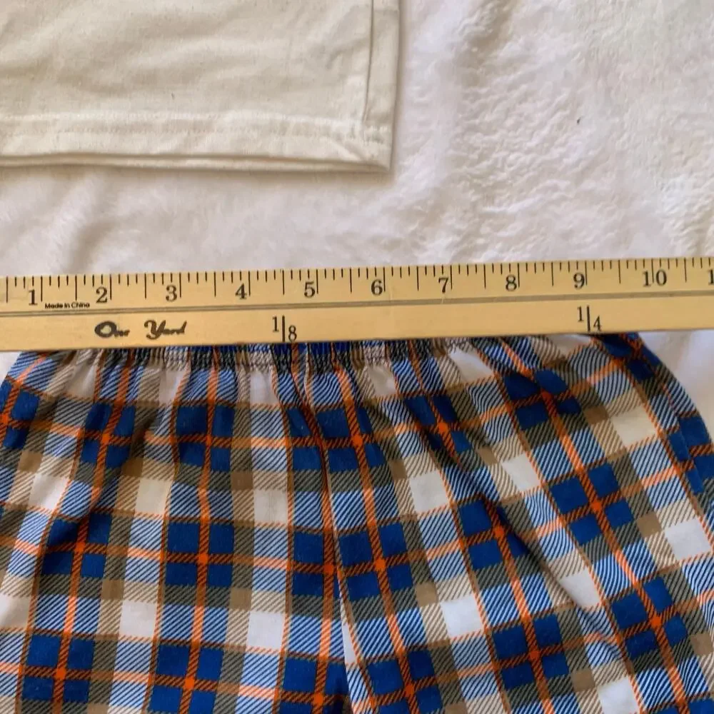 Child of Mine Carters Boys 5T Sleepy Head French Bulldog Orange Plaid Pajama Set